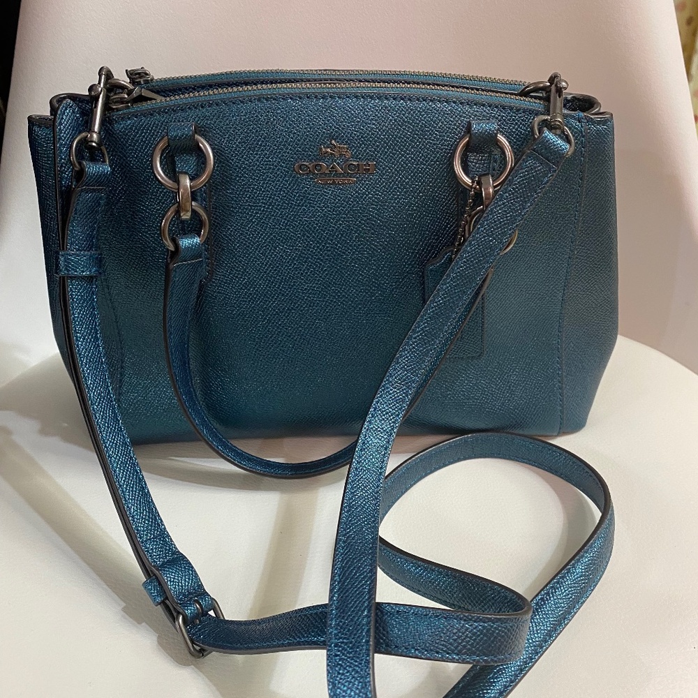 COACH Mini Metallic Christie Handbag with Crossbody Strap. In great condition.